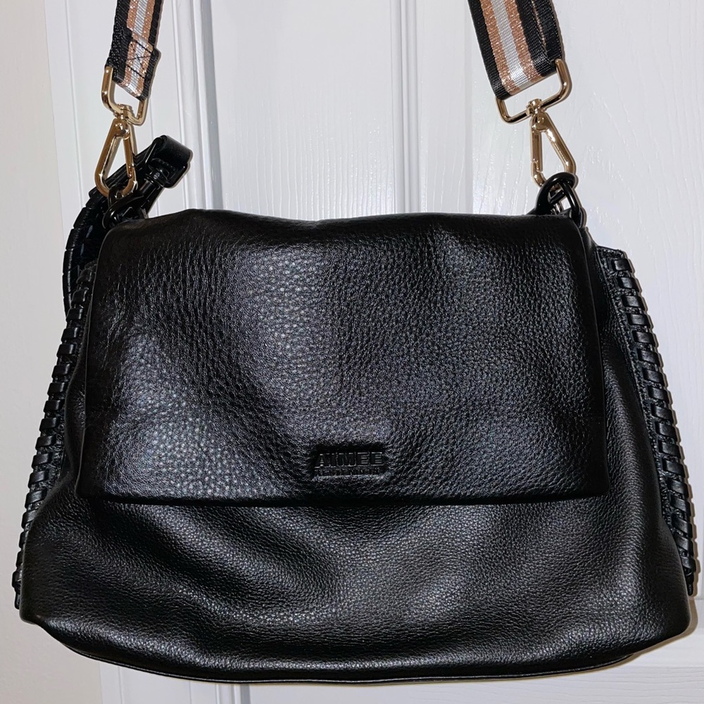 Aimee kestenberg black leather shoulder bag